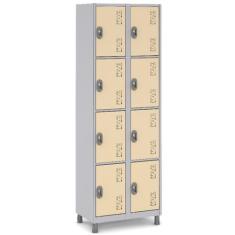 Guarda Roupas de Aço com 8 Portas Design Moderno - W3, Bege