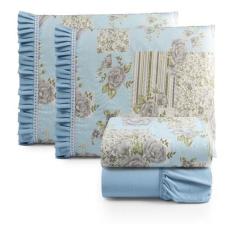 Kit Jogo Lençol Percal 180 Fios Padrao 4pcs Algodao Babado - GRUPO OLI