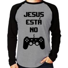 Camiseta Raglan Jesus está no controle Manga Longa - Foca na Moda, Cin