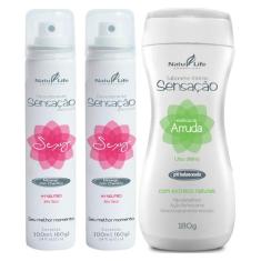 Kit 2 Desodorante Íntimo Sexy Morango com Chantilly + 1 Sabonete Íntim