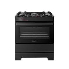 Fogão Esmaltec Ideal Top Glass 5 Bocas T5vap 5126 Acendimento Automático Preto Bivolt