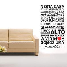 Adesivo de Parede Frases Família - Preto