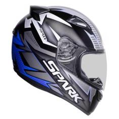 Capacete Masculino Ebf Spark New Spark Spot Azul Fosco Moto Cor:Azul Fosco;Tamanho:60