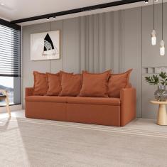 Sofá Retrátil e Reclinável 4 Lugares 240cm Dália Cabecasa Madeiramadeira Terracota