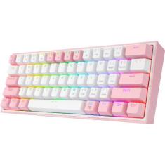 Teclado Gamer Sem Fio Redragon Fizz Pro K616-RGB USB - Branco/Rosa (In