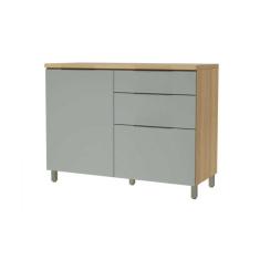 Balcão de Cozinha p/ Pia c/ Tampo Marquesa c/ 1 Porta e 3 Gaveta 120cm Nature/Verde - Nesher