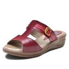 Sandália Pierrô Conforto ortopédica aberta com detalhe couro legítimo 