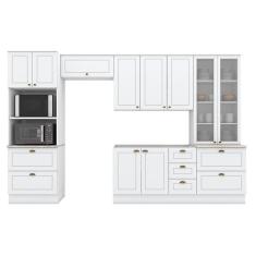 Cozinha Modulada Nova York 5 Peças Com Cristaleira Branco Hp – Henn