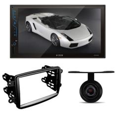 Central Multimídia 2 Din Android 10 MP5 7 Polegadas HT-6120 + Moldura 