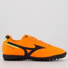 Chuteira Mizuno Morelia Club AS Society Laranja e Preta-Masculino