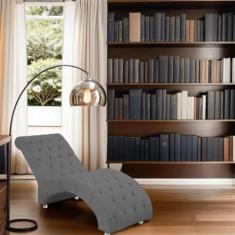 Recamier Divã Espreguiçadeira Para Sala Cliníca Elisa Veludo - Black H