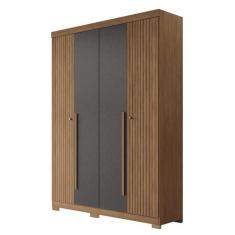 Guarda Roupa Solteiro Buriti Ripado 4 Portas com Pés - Santos Andirá, 