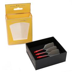 CUESOUL Eixo de dardos integrado ROST T19 e voos em forma de asa grande cinza 28 mm - diga adeus ao voo de dardos de queda