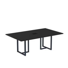Mesa de Reunião Retangular com Power Box 200x90cm Mr2000p25tub Preto/Azul Delrei