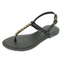 Rasteira Luiza Sobreira Preto Strass Mod. 2038, 35