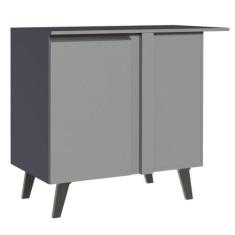 Balcão De Canto 1 Porta Com Pés Cinza Nice Madesa Cinza