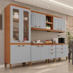 Cozinha Completa Modulada Positano 100 MDF Premium com 2 Balcões Indep