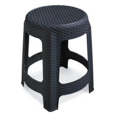 Banqueta Rattan Premium Preta 35X45cm 25618 Arqplast