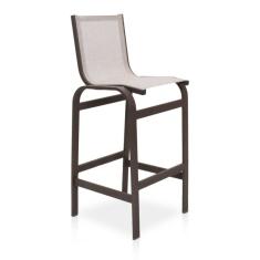 Banqueta Alta Para Balcão, Mesa Bistrô, área Externa - Marrom E Tela Bege