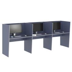 Mesa de Trabalho 3 Lugares Inglaterra Azul