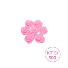 Kit 500 Unidades Mini Sabonete Artesanal Rosa Flor 2,5 cm - D&C, Rosa