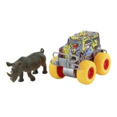Carrinho C/ Animal Ou Dinossauro Monster Truck  Fricção 4X4 - Bbr Toys