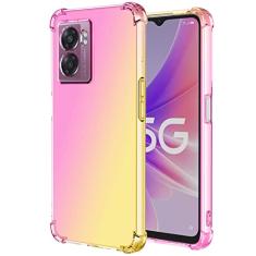 Ueokeird Capa para OnePlus Nord N300, OnePlus N300 CPH2389, capa protetora transparente e fofa gradiente fina antiarranhões flexível TPU à prova de choque para OnePlus Nord N300 5G (rosa)