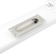 Maçaneta da porta deslizante preta, puxadores de porta ocultos embutidos, gaveta de armário de aço inoxidável, fivela oculta, puxador de porta deslizante de cozinha, furo quadrado prateado