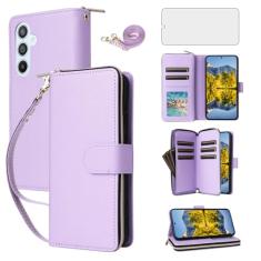 Asuwish Capa de celular para Samsung Galaxy A54 5G com protetor de tela de vidro temperado e carteira com zíper e compartimento para cartão com suporte flip acessórios para celular A545G A 54 54A 4G