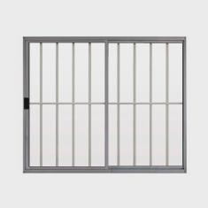 Janela de Alumínio de Correr 100x100cm 2 Folhas Grade Hale Esquadrias