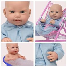Boneco Bebe Reborn Menino Realista Com Carrinho Pijama Azul - Cegonha 