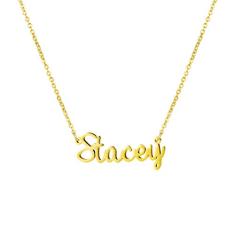 Awegift Colar com nome personalizado, banhado a ouro 18K, joia de presente para madrinha de honra para mulheres, Metal