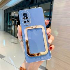 Capa de silicone com suporte de revestimento de luxo para Samsung Galaxy S23 Ultra S22 S21 S20 FE S10 Plus Note 20 10 Pro A24 A34 A54, cinza, para Galaxy S23 Ultra