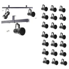 Kit 21 Spot Trilho Perfilado Eletro calha Par20 Bulbo OL7 - Hiperlight