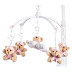 Móbile Para Berço Musical E Giratório Aviadora Rosa - Sleepbaby Móbile