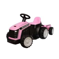 Trator Elétrico Bang Toys 6 Volts Com Caçamba Rosa