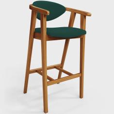 Banqueta Alta Para Cozinha Bancada Bar Sala de Jantar Fixa Cecília L02 Bouclê Verde - Lyam