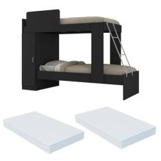 Beliche com Colchão Incluso 1 Porta Havana Multimóveis Preto