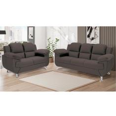 Sofá Avalon 152cm 2 Lugares Veludo E Espuma D-33 Linoforte Marrom