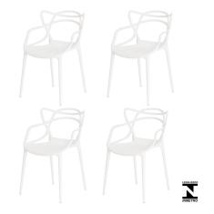 Kit 4 Cadeiras Allegra Branca Sala Cozinha Jantar