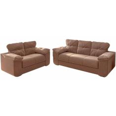 Sofá Mamflex 1025 Londrina 3 e 2 lugares em tecido veludo Choco