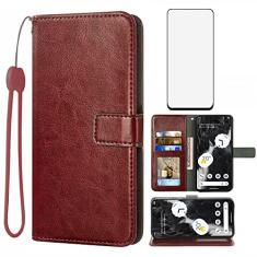 Asuwish Capa carteira compatível com Google Pixel 7 5G, protetor de tela de vidro temperado e capa flip de couro, suporte para cartão, acessórios de celular, capas para celular para Pixel7 Pixle Seven
