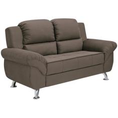 Sofá 2 Lugares Suede Marselha Linoforte, Bege, 2