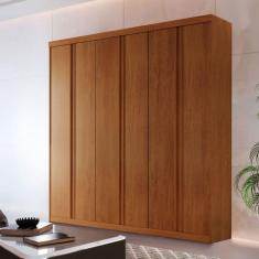 Guarda Roupa Casal Boston 6 Portas e 4 Gavetas MDF Moderna, Imbuia
