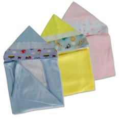 Toalha de Banho com Capuz de Bebê AMARELA AZUL ROSA Forrada com Fralda