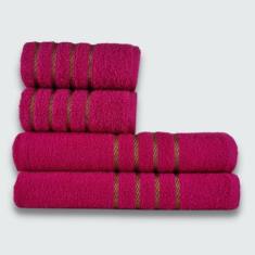 Jogo de Toalha 4 peças Coleção Montreal 100% Algodão Rosa - Toalhas Be