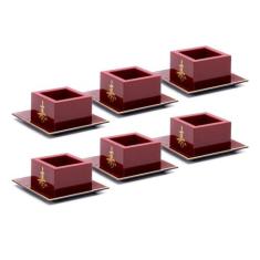 Kit C/6 Copos Sake Massu Ideograma Japonês Cor Vermelho 65ml - ARTE CH
