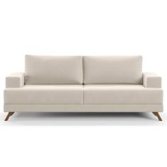 Sofá 2 Lugares 160cm Living Pés Curvos Santi D05 Suede Bege - Mpozenato