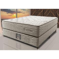 Cama Box Casal Colchão Euro + Box 138x188x71 Molas Ensacadas Cama Inbox Ocean Bege