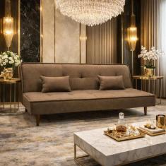 Sofá Cama Silver Linho Capuccino 1,92 - Shop das Cabeceiras, Capuccino